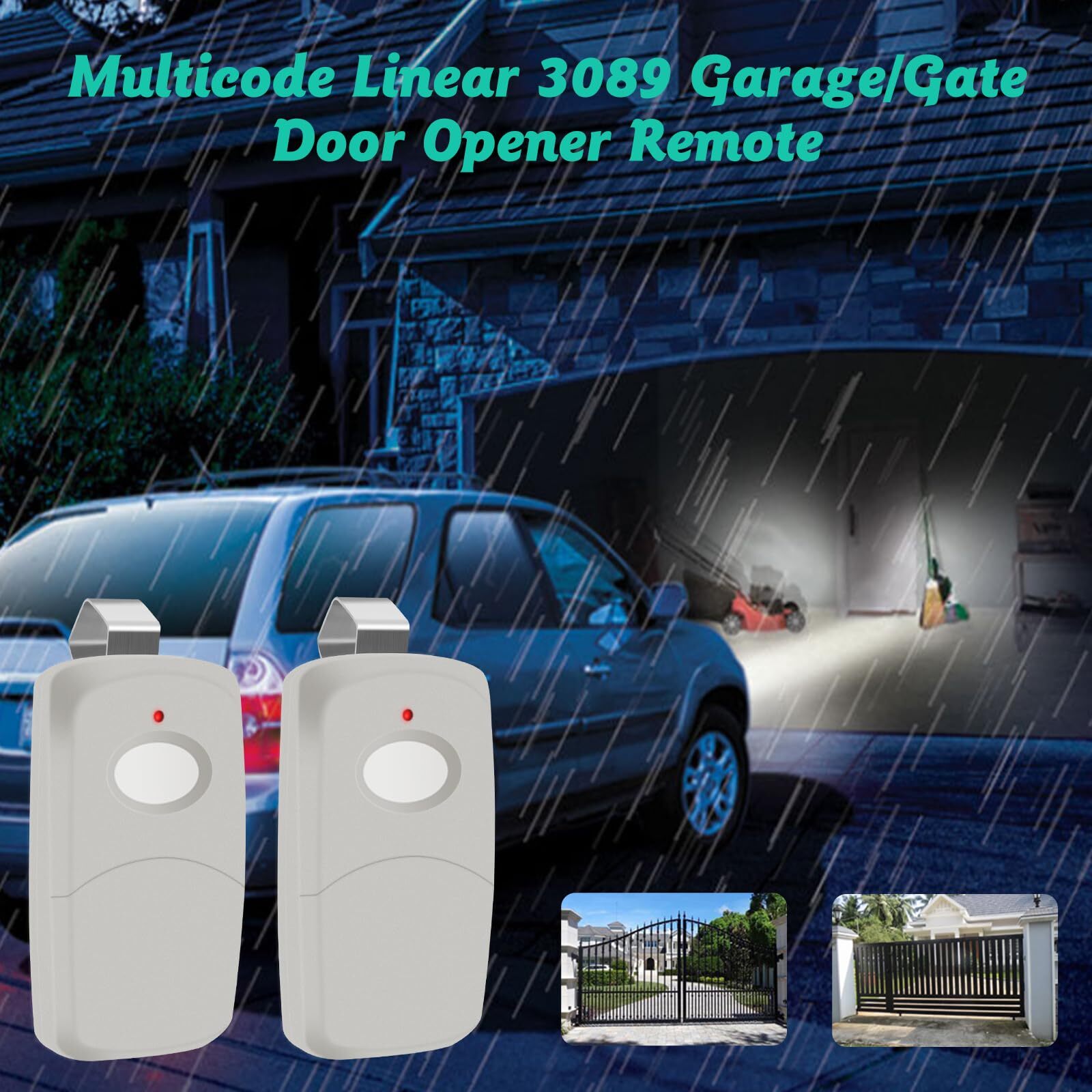 2PCS Multi-Code 3089 MultiCode 308911 Linear MCS308911 Garage Gate Remote 100m