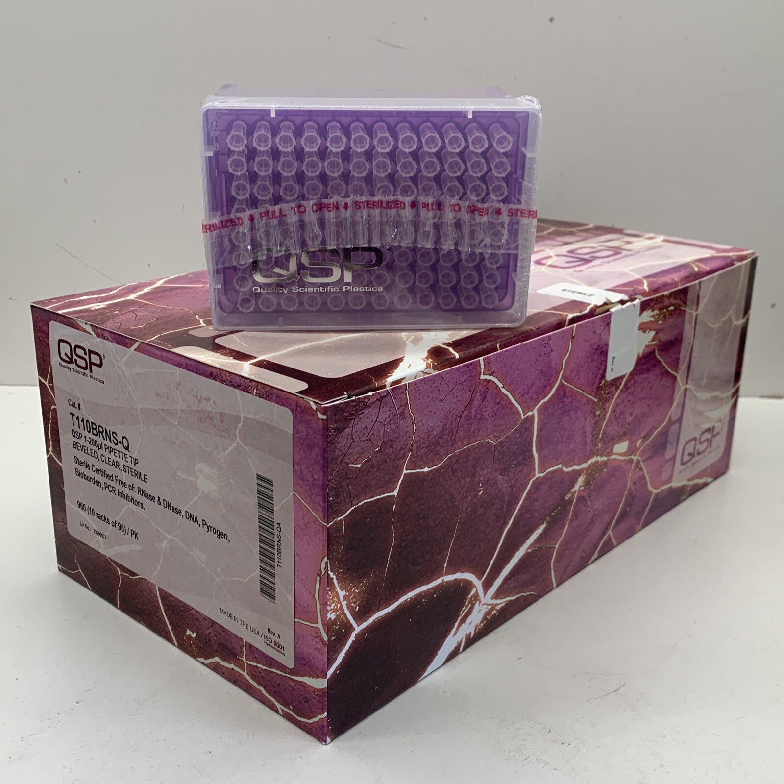 (10-Racks/960-Tips) T110BRNS-Q Sterile 200µL Universal Pipette Tip, Made in USA