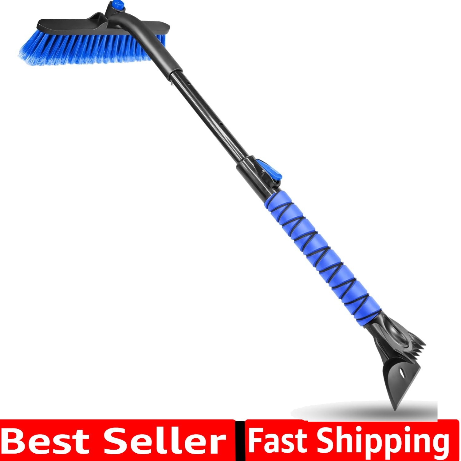 35'' Snow Brush and Ice Scraper for Car Windshield, Retractable Durable Alumi...