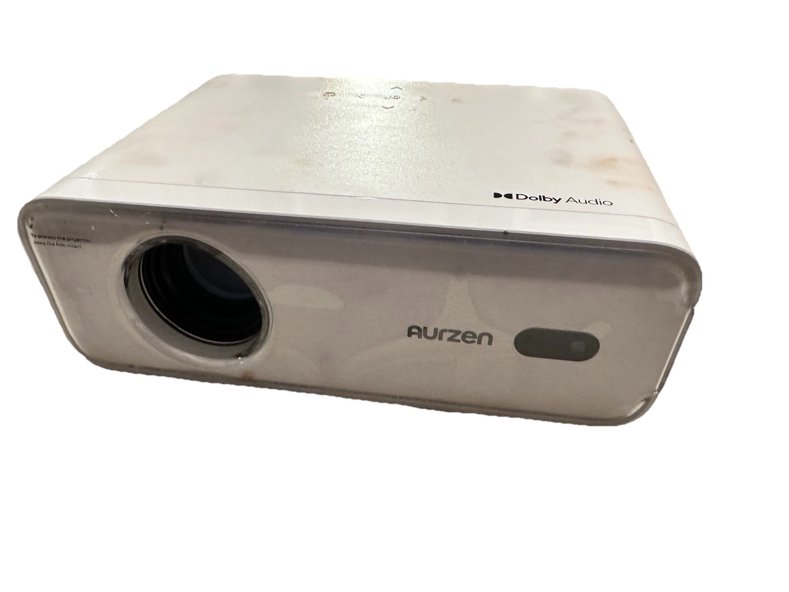 Aurzen Projector Dolby Audio Home Theater HDMI USB White Tested Works!