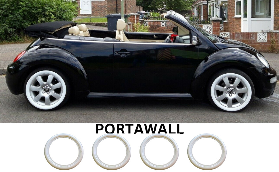 OMEGA Portawalls 17" White Wall Tyre Insert Set of 4 For 17in Rims Free SHP