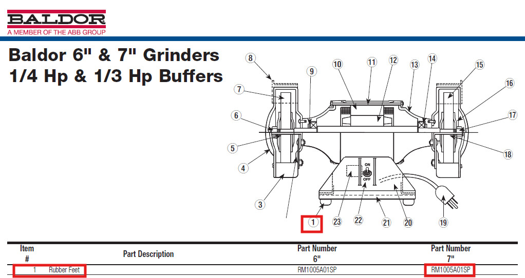 7in Bench Grinder Restoration Kit | Baldor Compatible | Made in USA