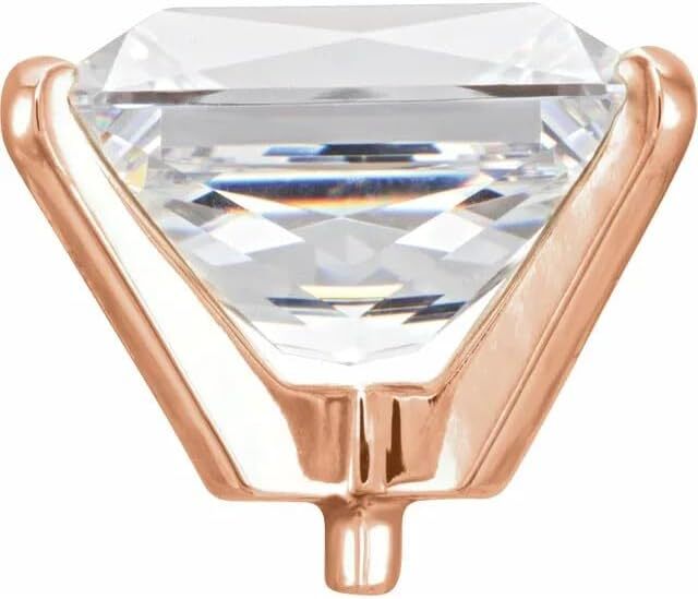 14K Gold 4x3 mm Emerald 4-Prong Peg Setting Unset