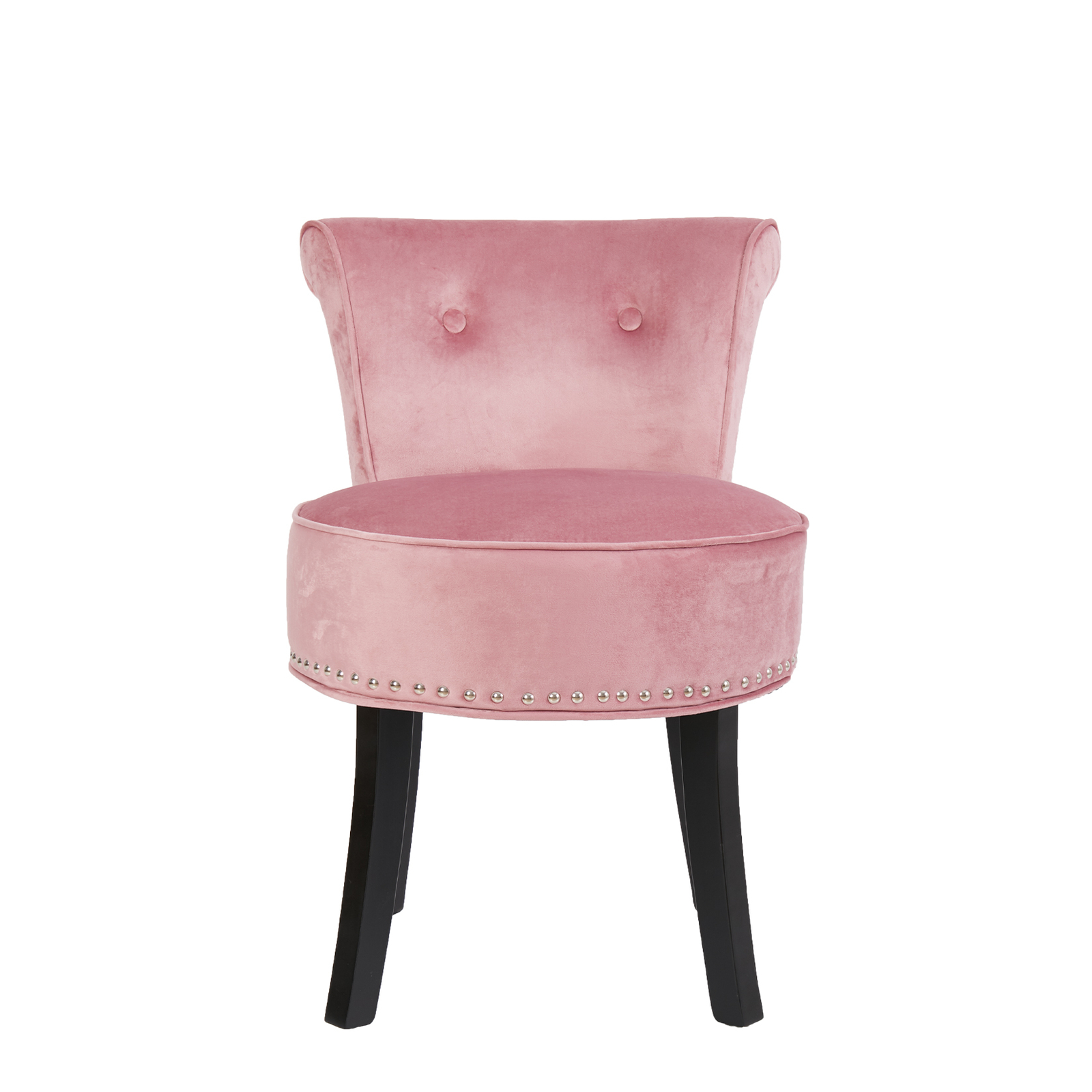 Vanity Stool Chair Makeup Round Velvet Padded Chair with Wood Legs for Bedroom