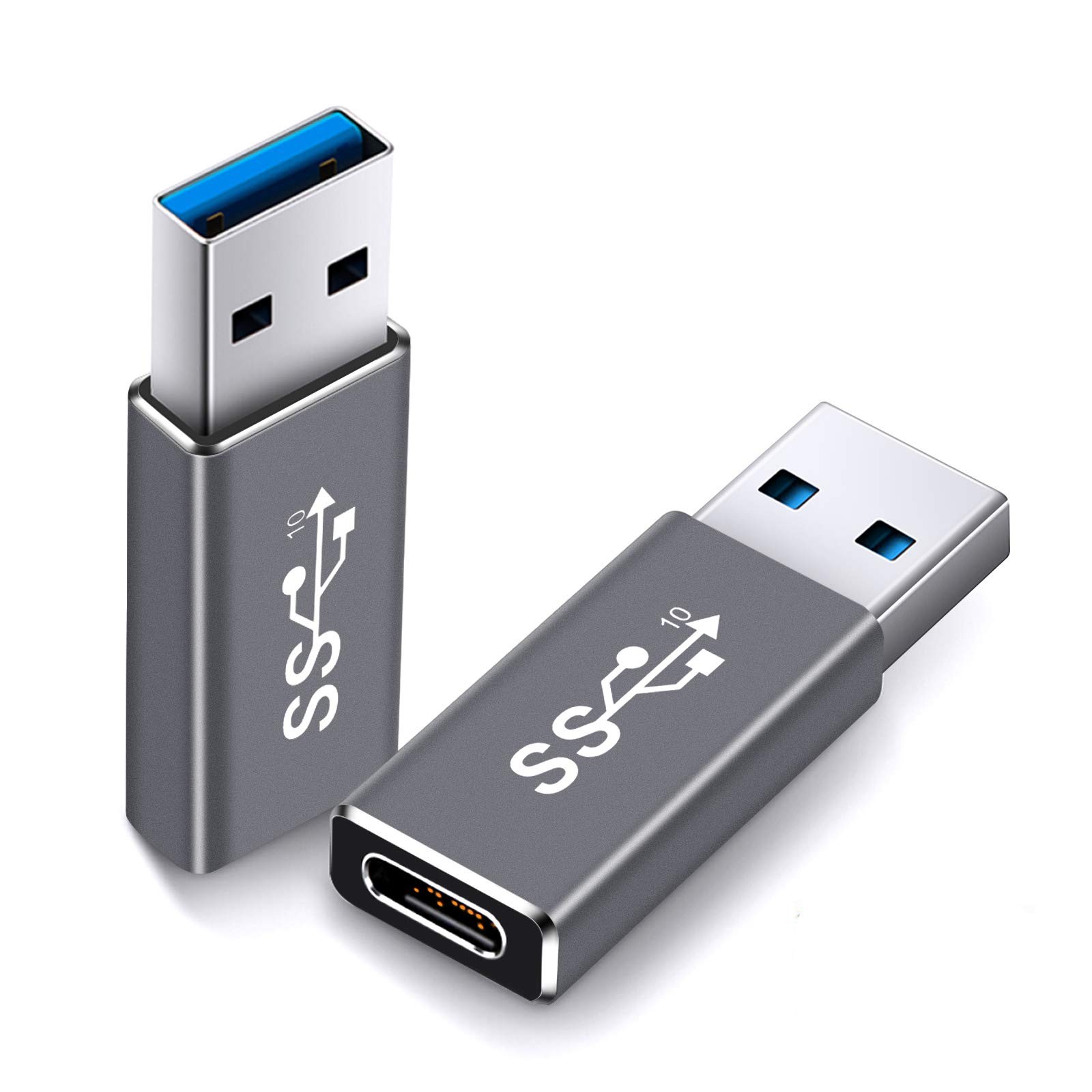 USB 3.1 GEN 2 Male to Type C Female Adapter 2 Pack 10Gbps Data Charging