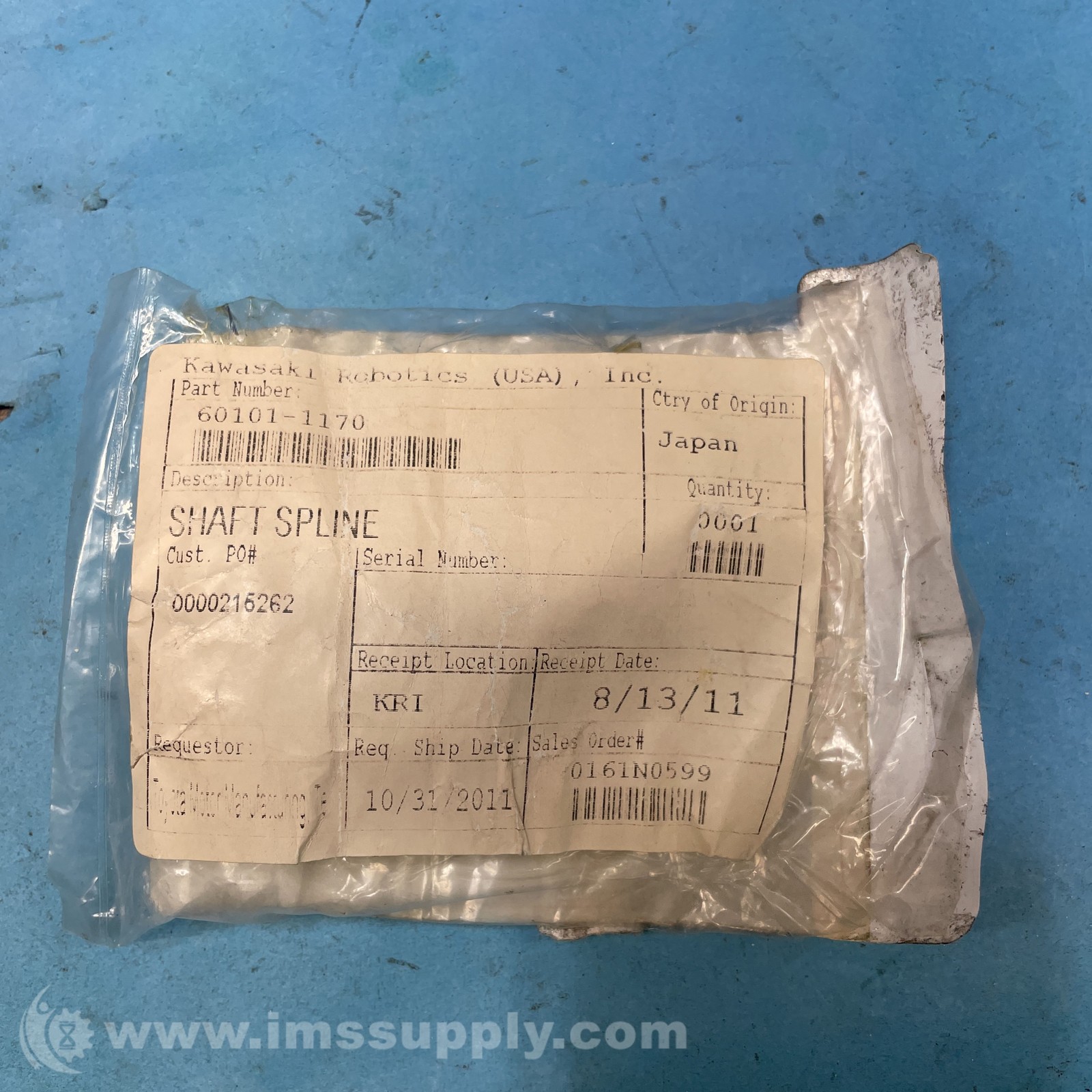 Kawasaki 60101-1170 Shaft Spline FNOB