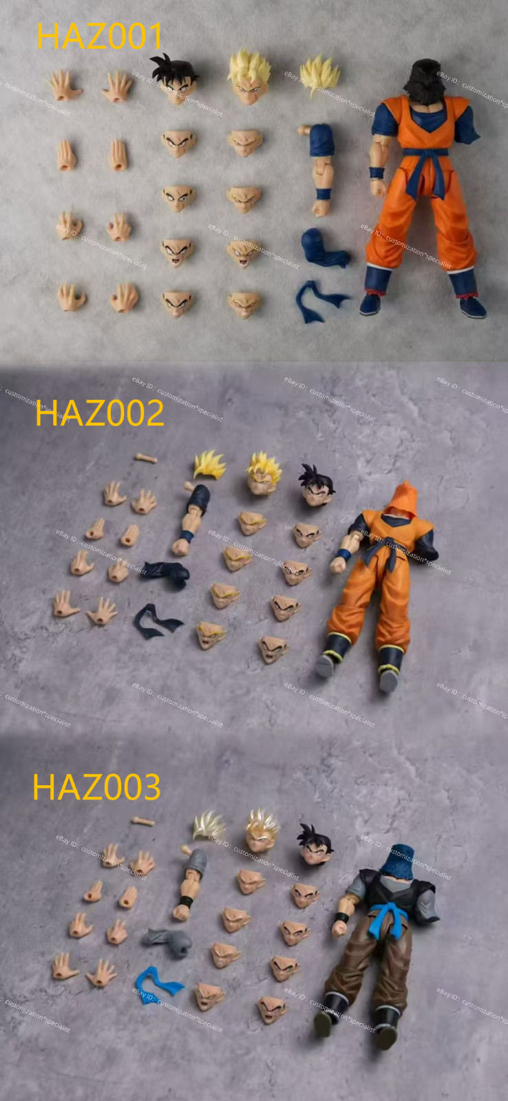 HAZ001-3 Gohan HM custom 1/12 shf Future gohan Super Saiyan  DBZ Action Figure
