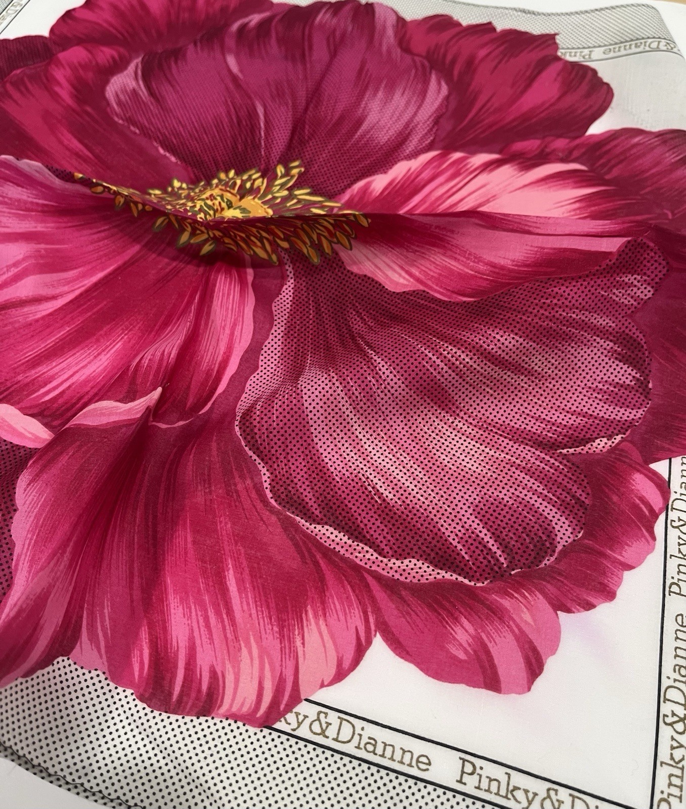 Handkerchief Vintage Women Pinky Mini Scarf Art Flower Pink Cotton Square 18”