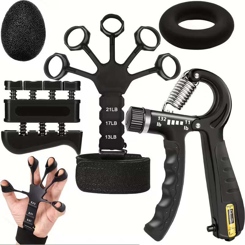 5 PCS Grip Strength Trainer Kit, Hand Gripper Strengthener, Forearm Strengthener