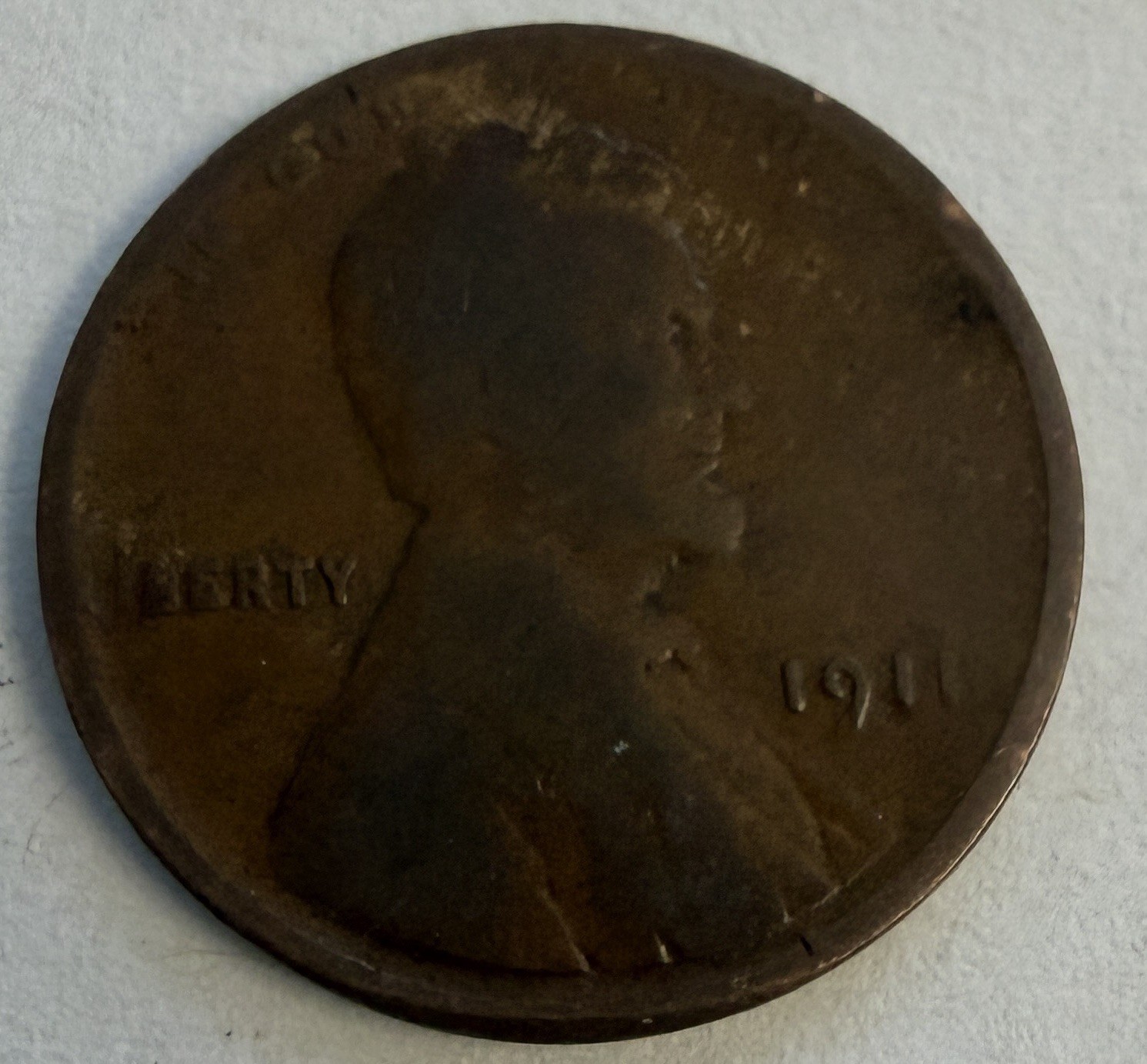 1911 Lincoln Wheat Penny Obverse + Reverse Errors No Mint Mark (#492)