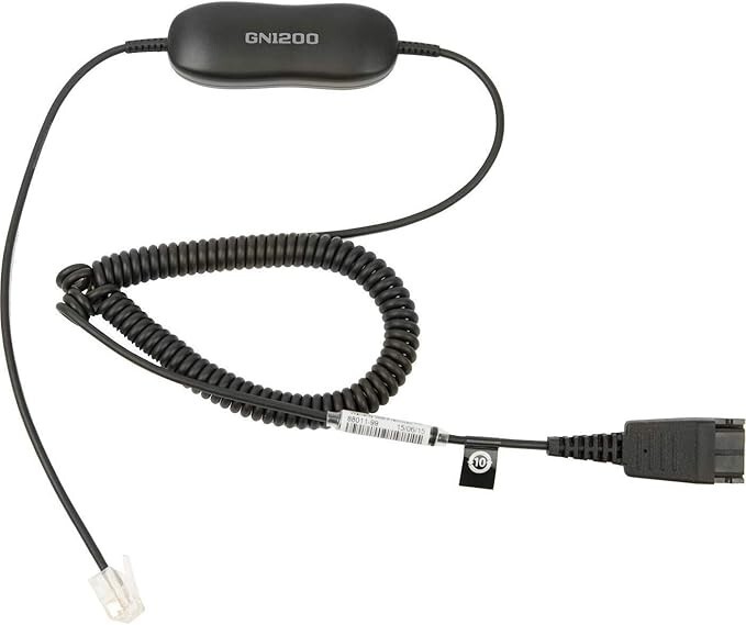 Jabra Biz 1500 QD Mono Headset with GN 1200 Universal RJ9 Deskphone Smart Cord