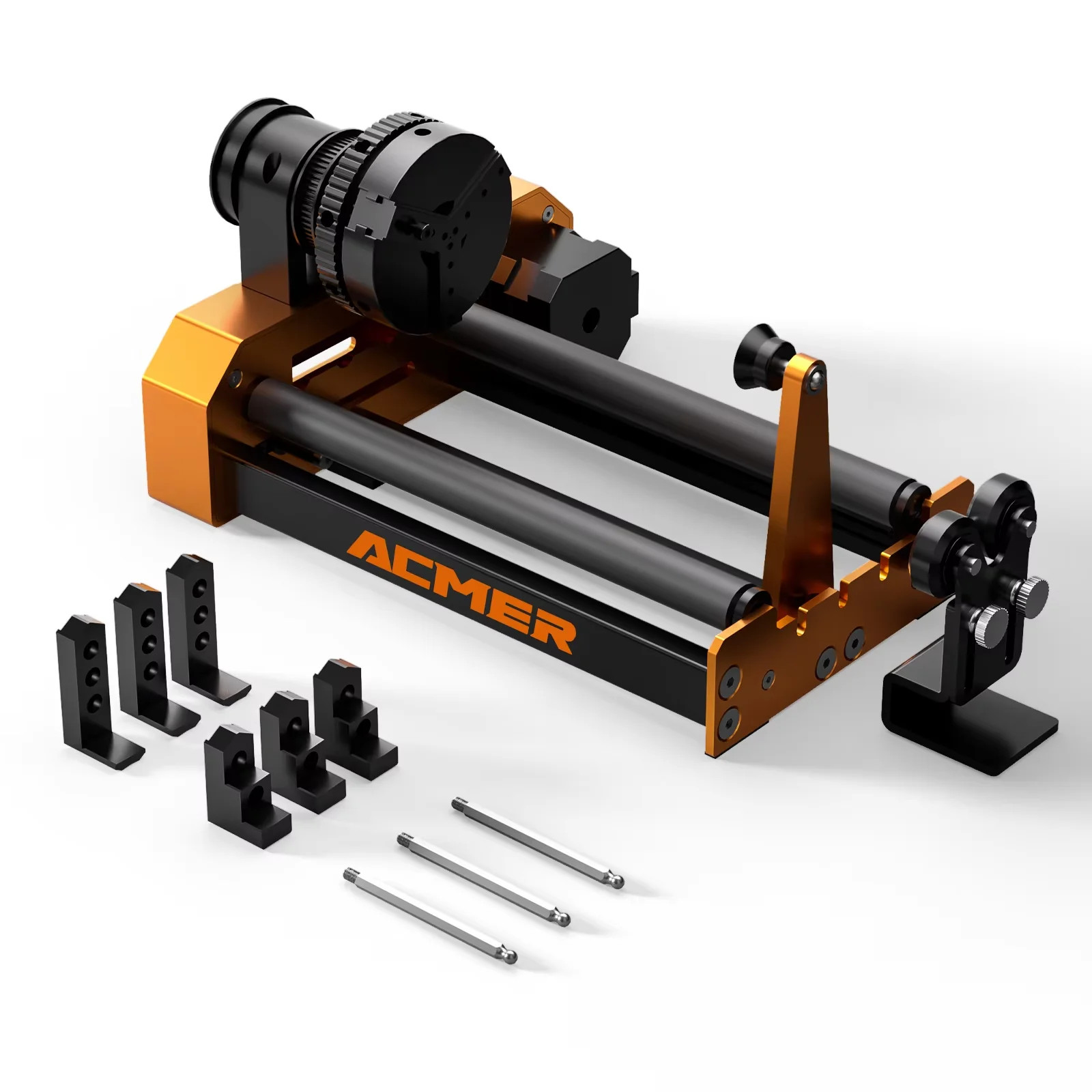 ACMER M4 Laser Engraver Rotary Module 4th Axis Rotary For Rotary Axis Clamp