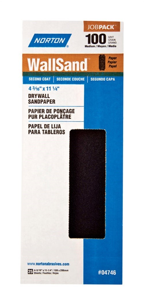 Norton 7660704746 100-Grit Drywall Medium Sanding Papersheet 4-3/16 x 11-1/4 in.