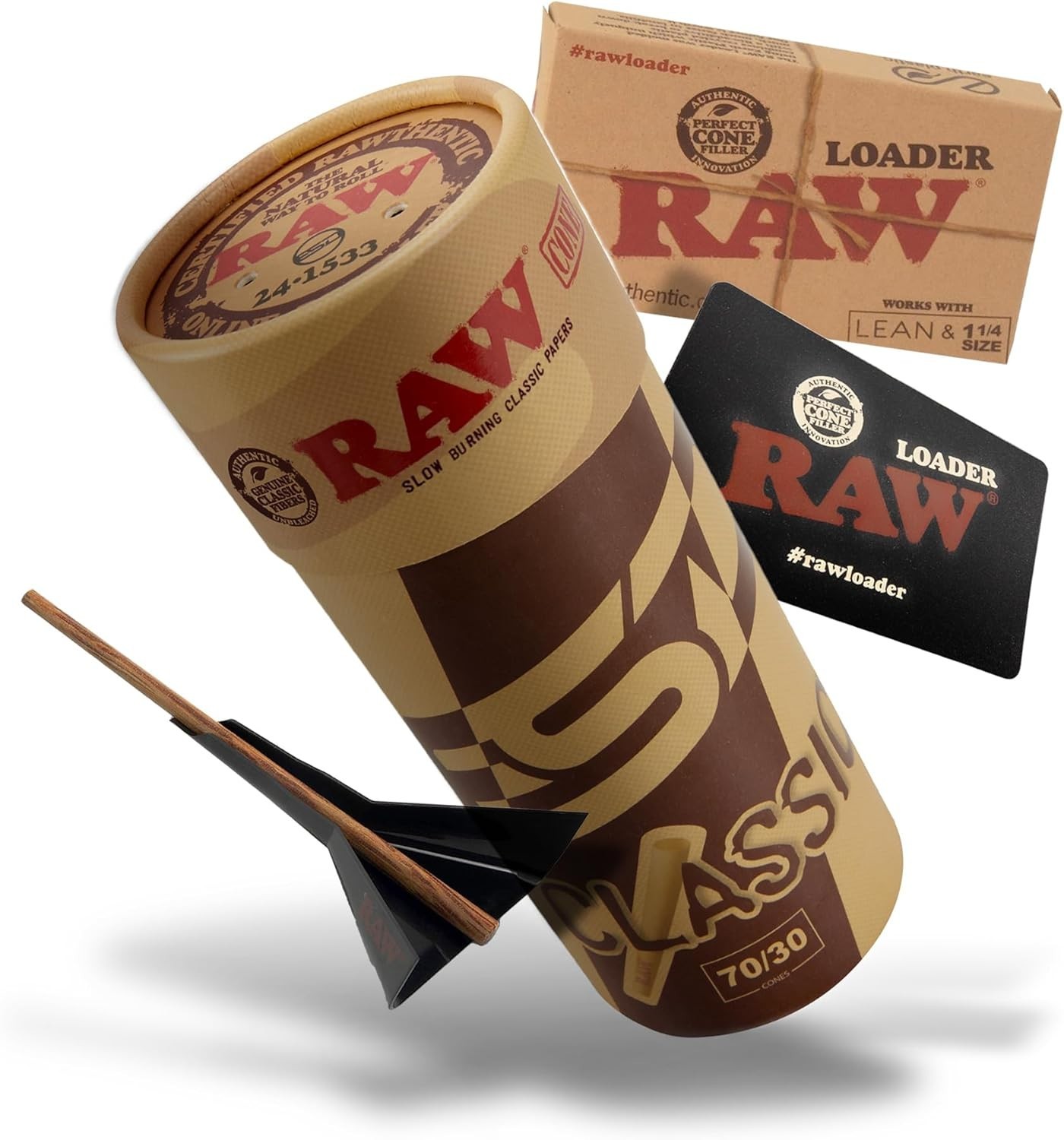 RAW Dogwalker Cones 70/30 Bundle | 102 Pack w/ 1 1/4 Cone Loader