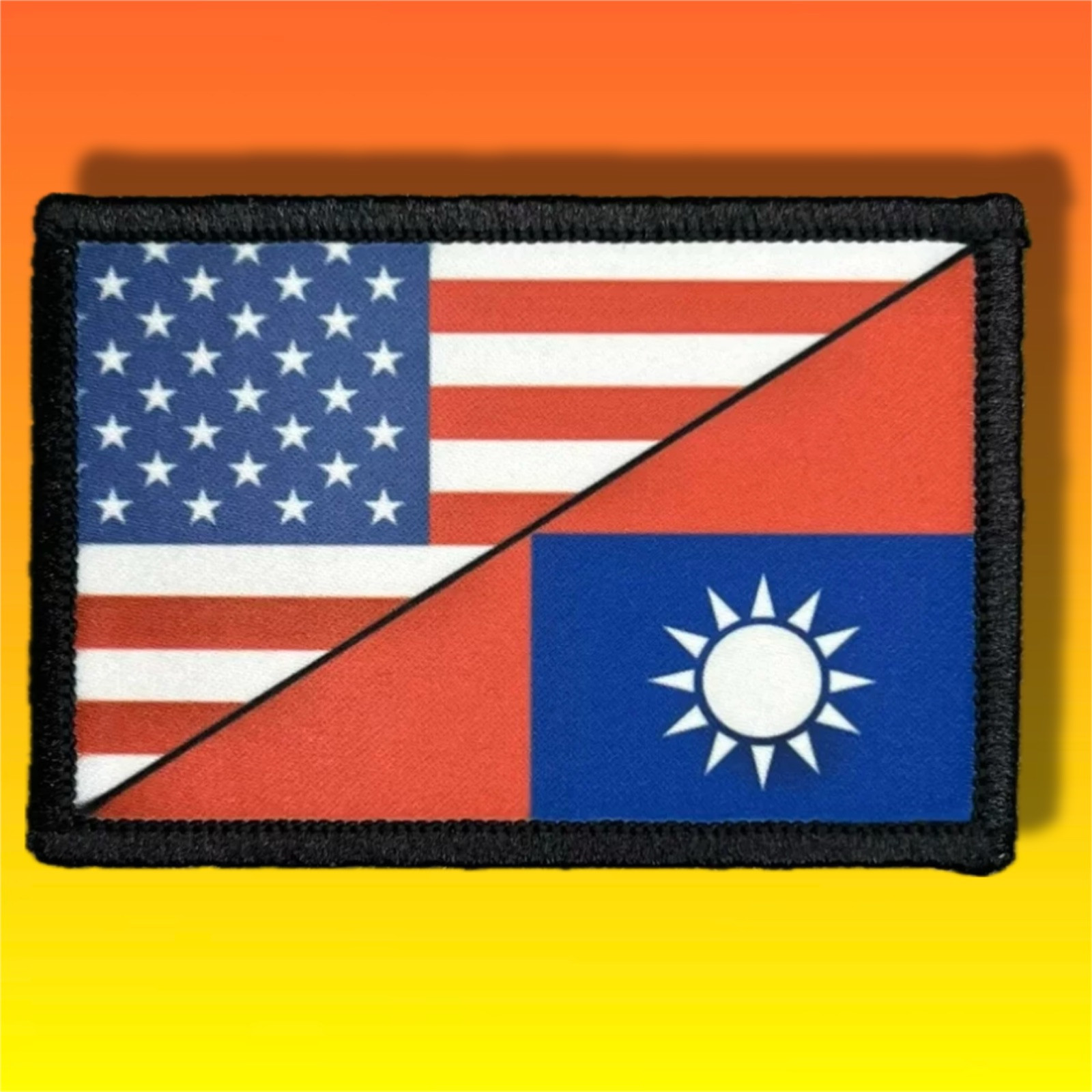 USA Taiwan Flag Morale Patch /Military ARMY Tactical Airsoft Hook & Loop 599