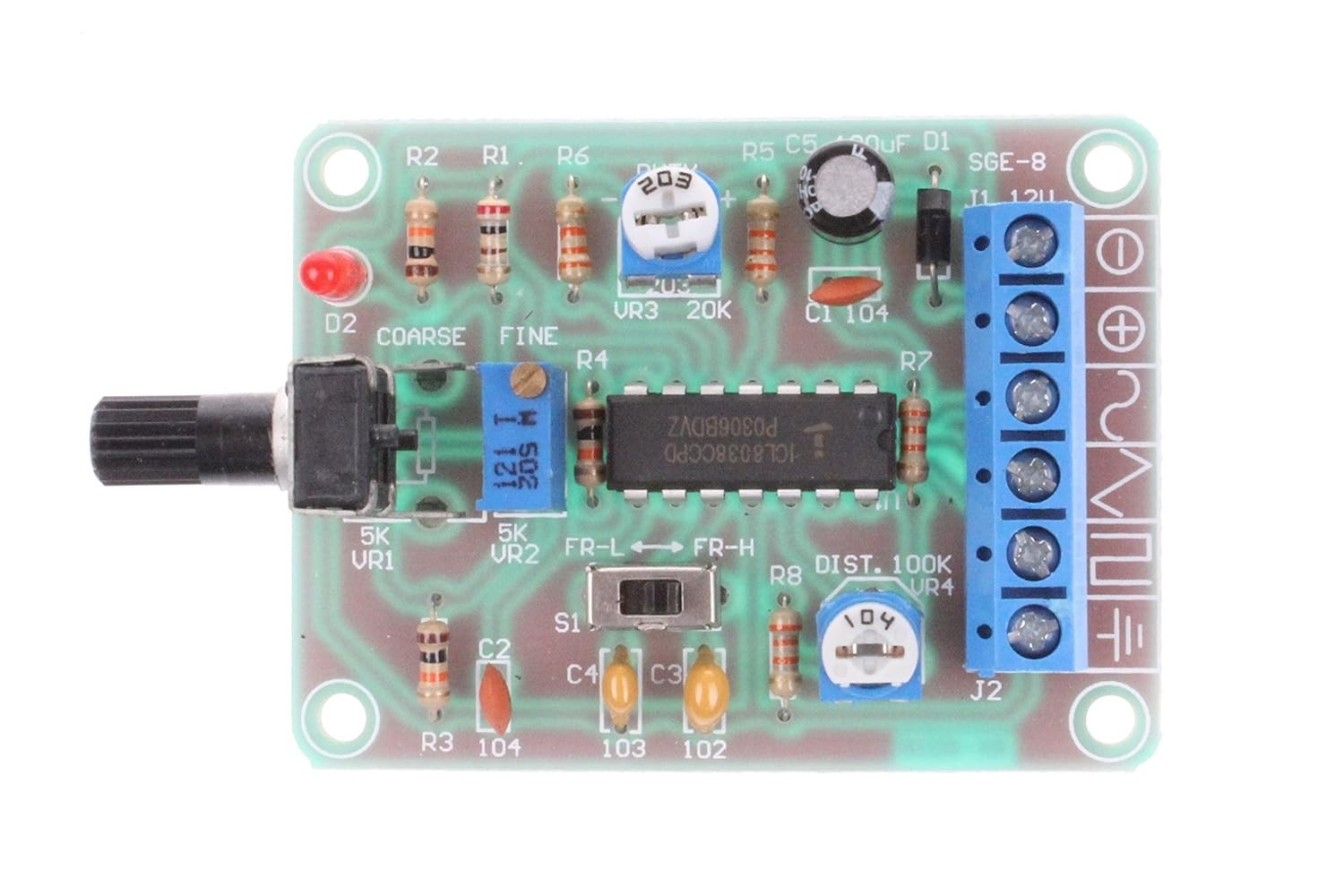 Signal Generator DC12V 50-5KHz Adjustable Frequency Sine Triangle Square