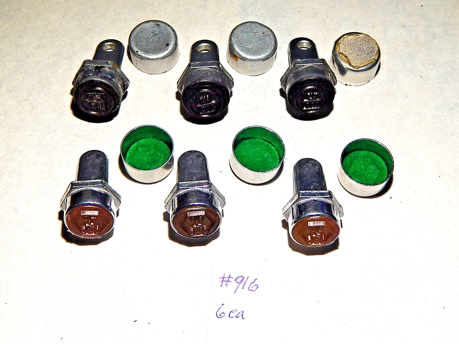 Lot of 6 Used #916 Metal Inspection Stamps with Caps