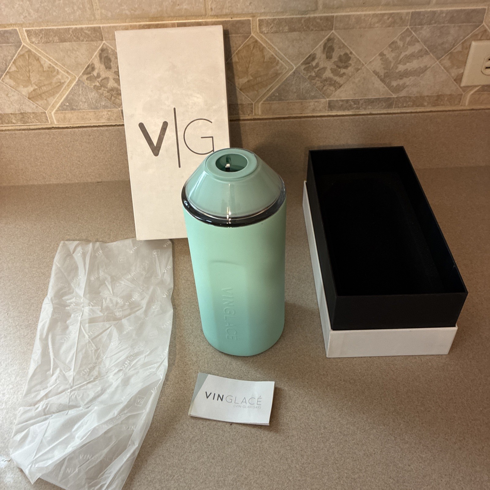 Vinglacé Wine Bottle Chiller- Portable Champagne Insulator- Stainless Steel