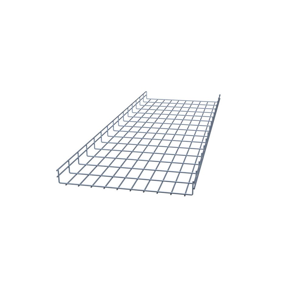 NavePoint Electro Zinc Plated Wire Mesh Cable Tray, 19.69"W x 1.97"D x 59.06"L