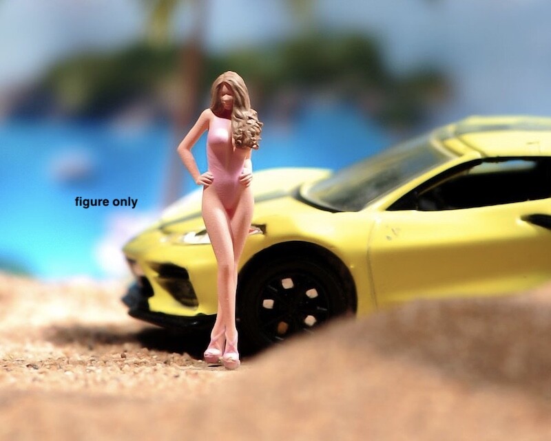1:64 Painted Unpainted Figure Model Miniature Resin Diorama Sand Pink Bikini Gal