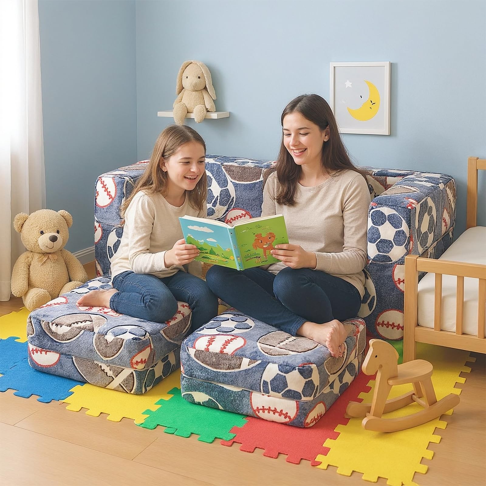 Modular Play Couch, Glow in Dark Sofa, Sectional Sofa, Play Couch Fold Out Ki...
