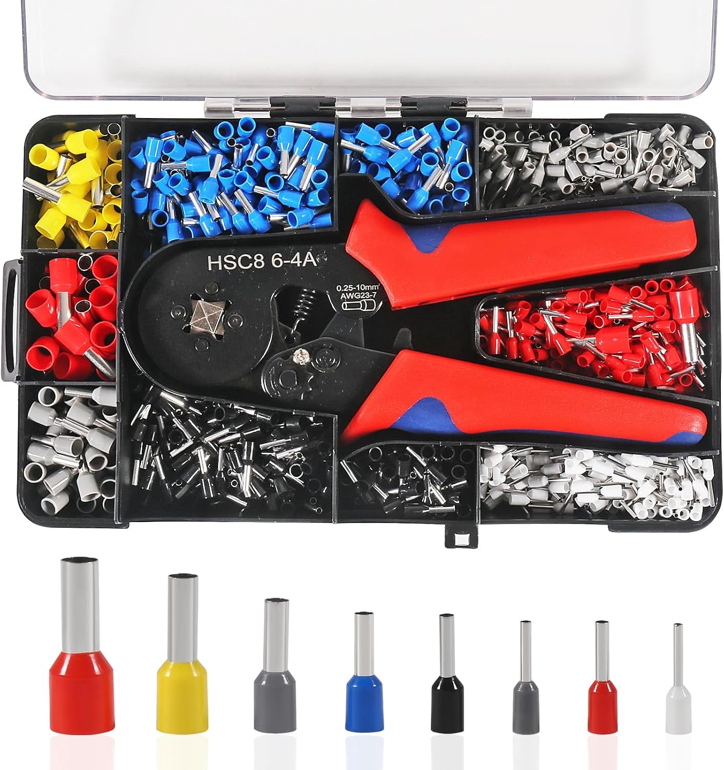 1200pcs Wire Terminals Crimping Connectors Ferrule Tool Kit with Self-Adjusting