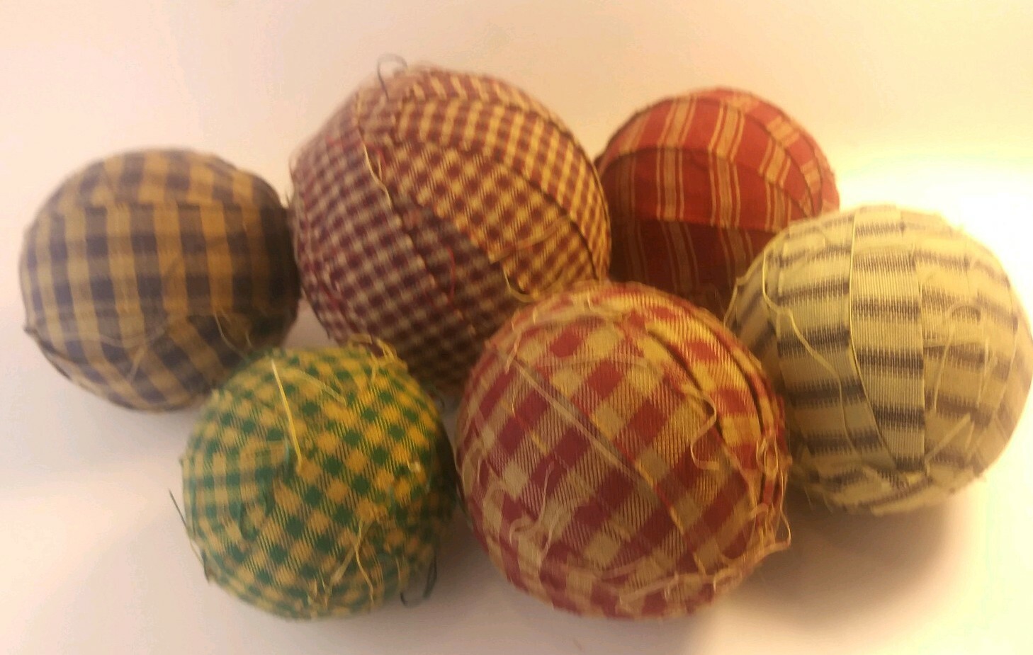 Lot Of 6~Replica Of Antique Cartpet Balls~Homemade
