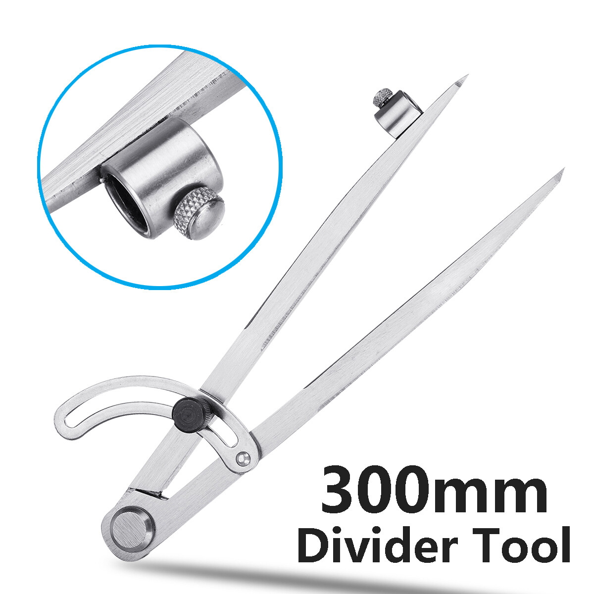 12" Wing Compass Circle Caliper Divider with Brass Holder For Pencil or Scribe