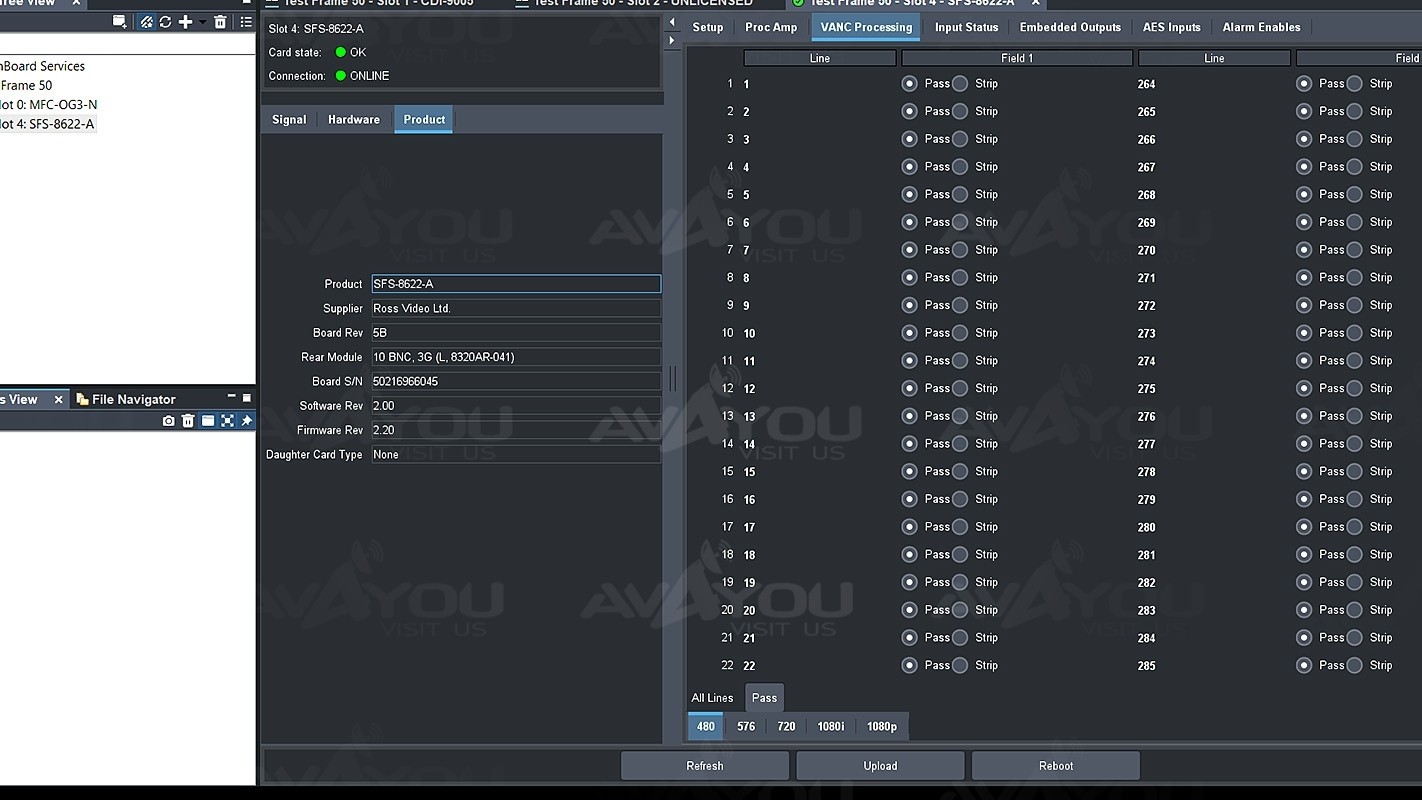 Ross openGear SFS-8622-A A/V Frame Synchronizer + Audio Embedding / De-Embedding