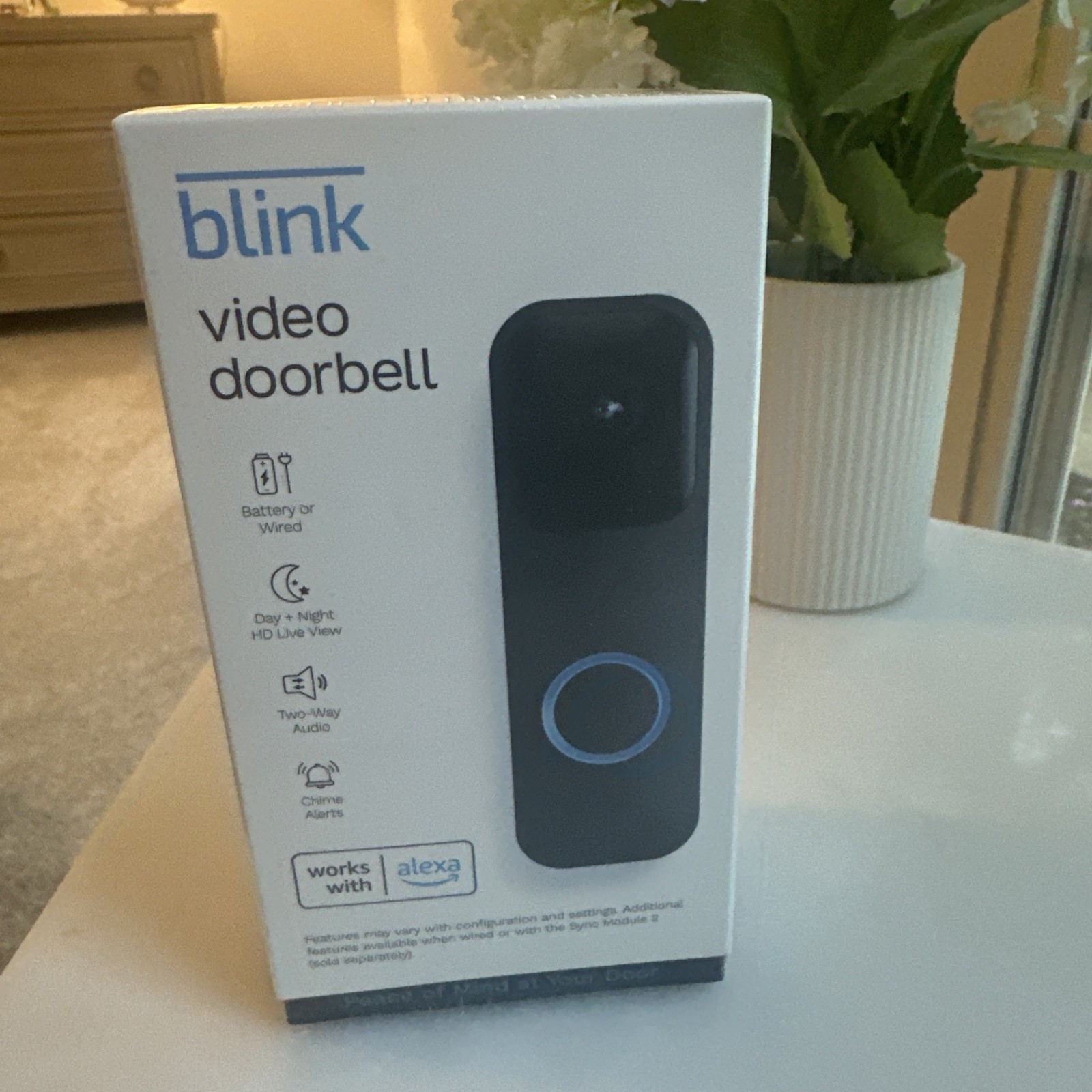 Blink Smart Wifi Video Doorbell Wired/Battery Operated Black, New