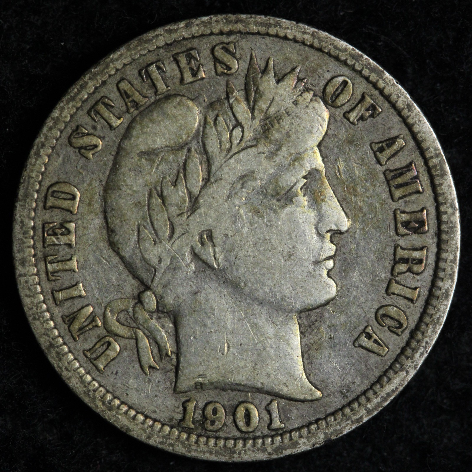 1901-O Barber Silver Dime VF+ E176 QAIM