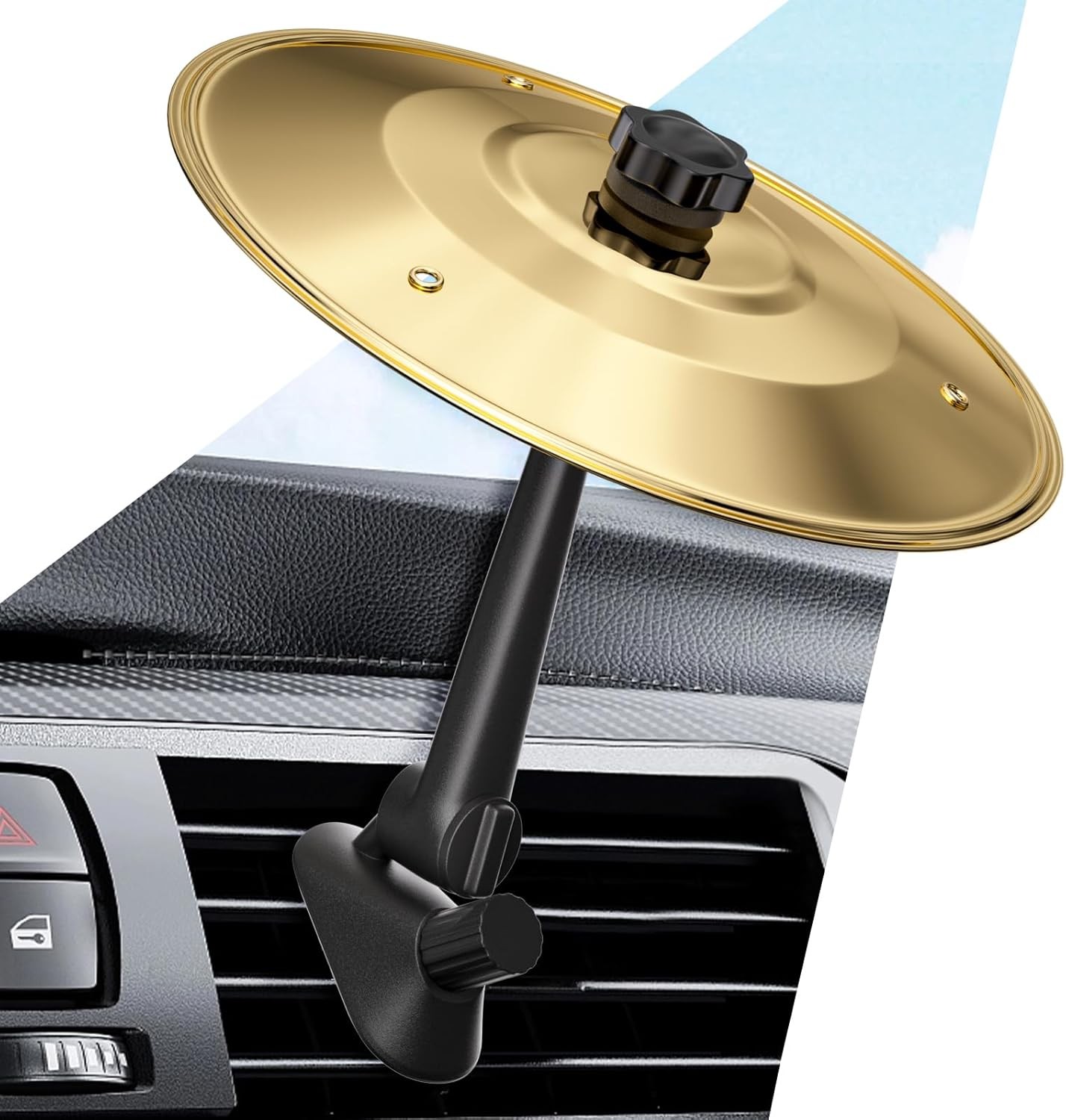 Car Cymbal Air Vent, Mini Drum Cymbal for Car Vent Decoration, Funny Car Symbol
