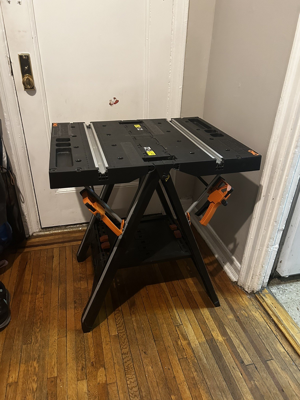 Worx Pegasus 2-in-1 Folding Work Table & Sawhorse, Easy Setup Portable Workbench