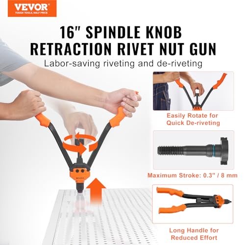 Rivet Nut Tool, Labor-Saving Rivnut Tool Kit with 13PCS 16" RIVET NUT TOOL