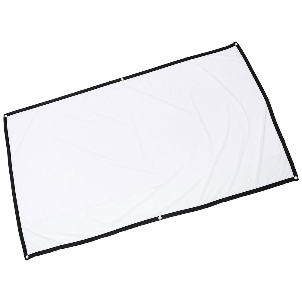Portable Folding Projector Screen White Polyester Durable Home Theater Use