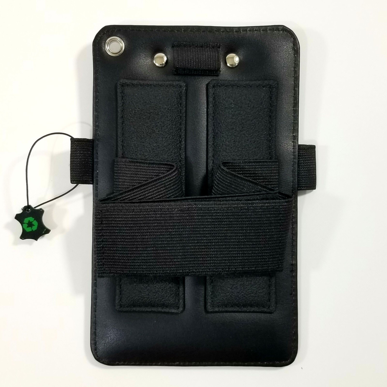 DESIGN 4 PILOTS® Compact Pilot's Kneeboard — Black Eco-Leather w/ Velcro Strap