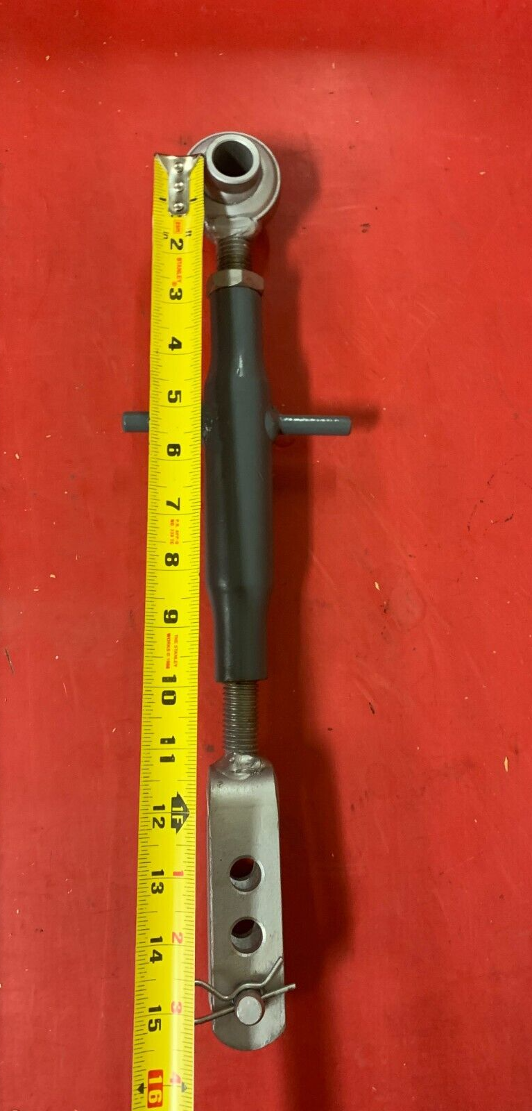 CAT 1 Adjustable Side Link 12.5" Min 19.5 " Max .570" lower holes, .75 upper