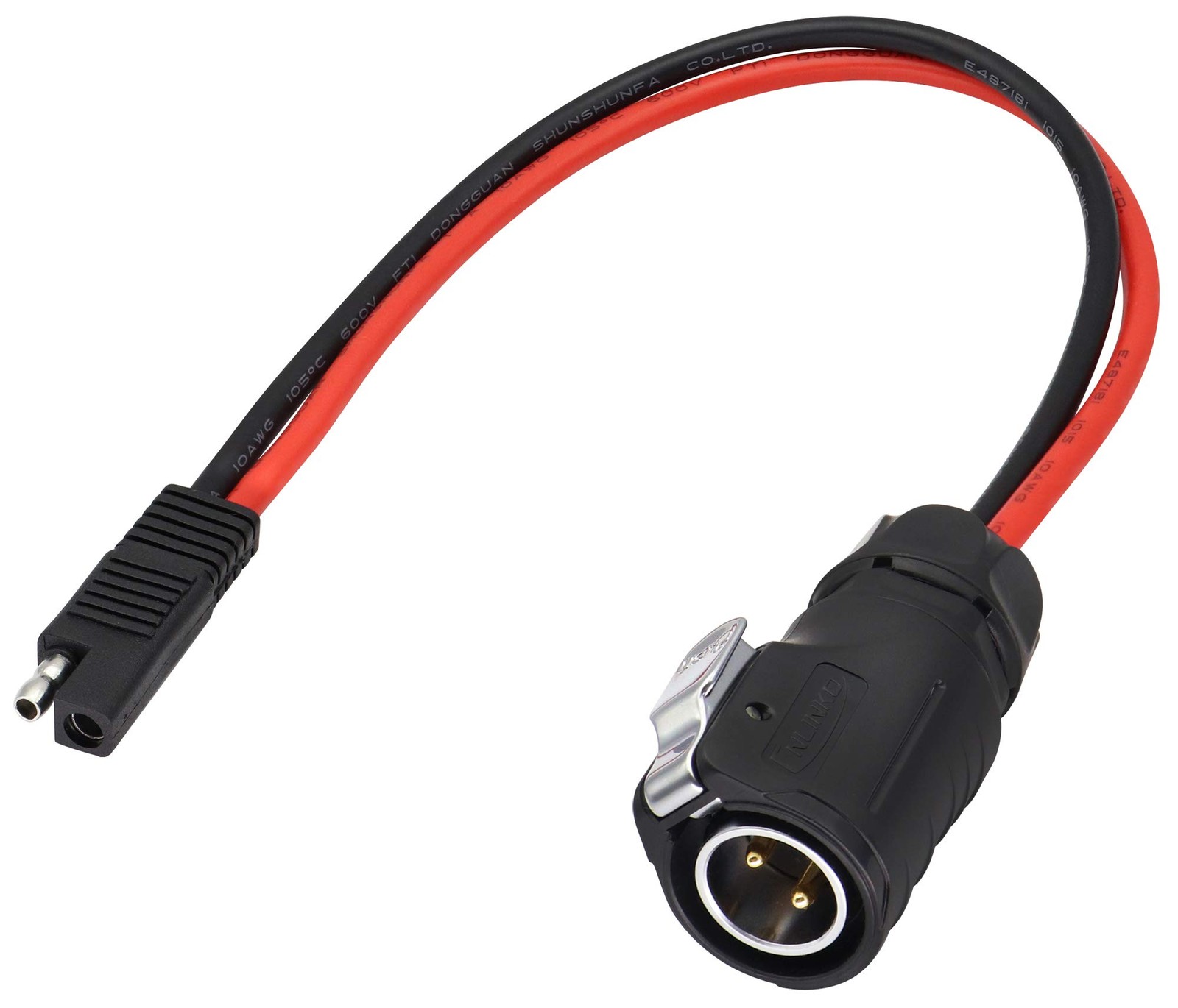 2 Pin Power Industrial Circular Connector to SAE Cable for Solar Panel Suitca...