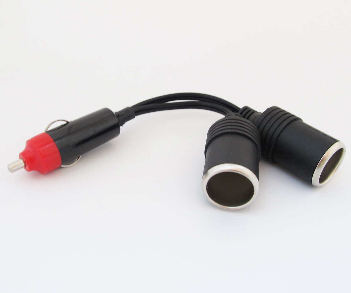 1 to 2 Way Socket Outlet Splitter 12V 24V Car Cigarette Lighter Charger Cable x1