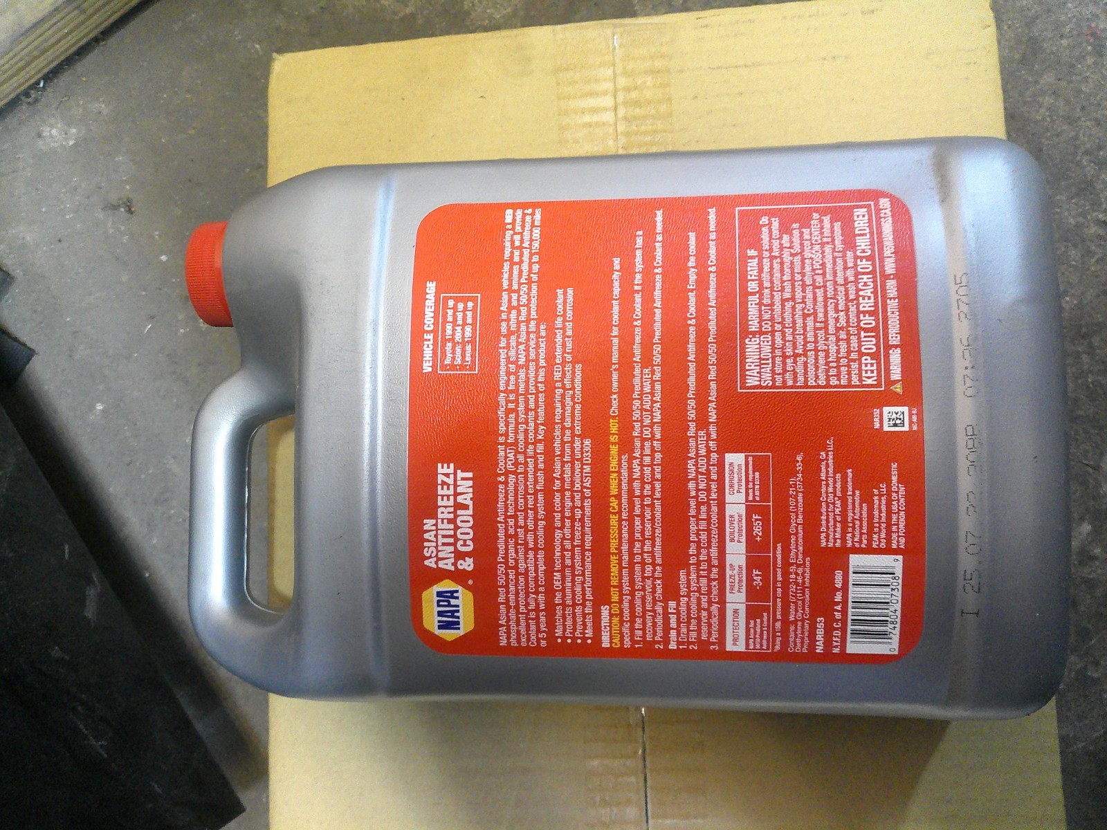 NAPA NARB53 ASIAN ANTIFREEZE & COOLANT