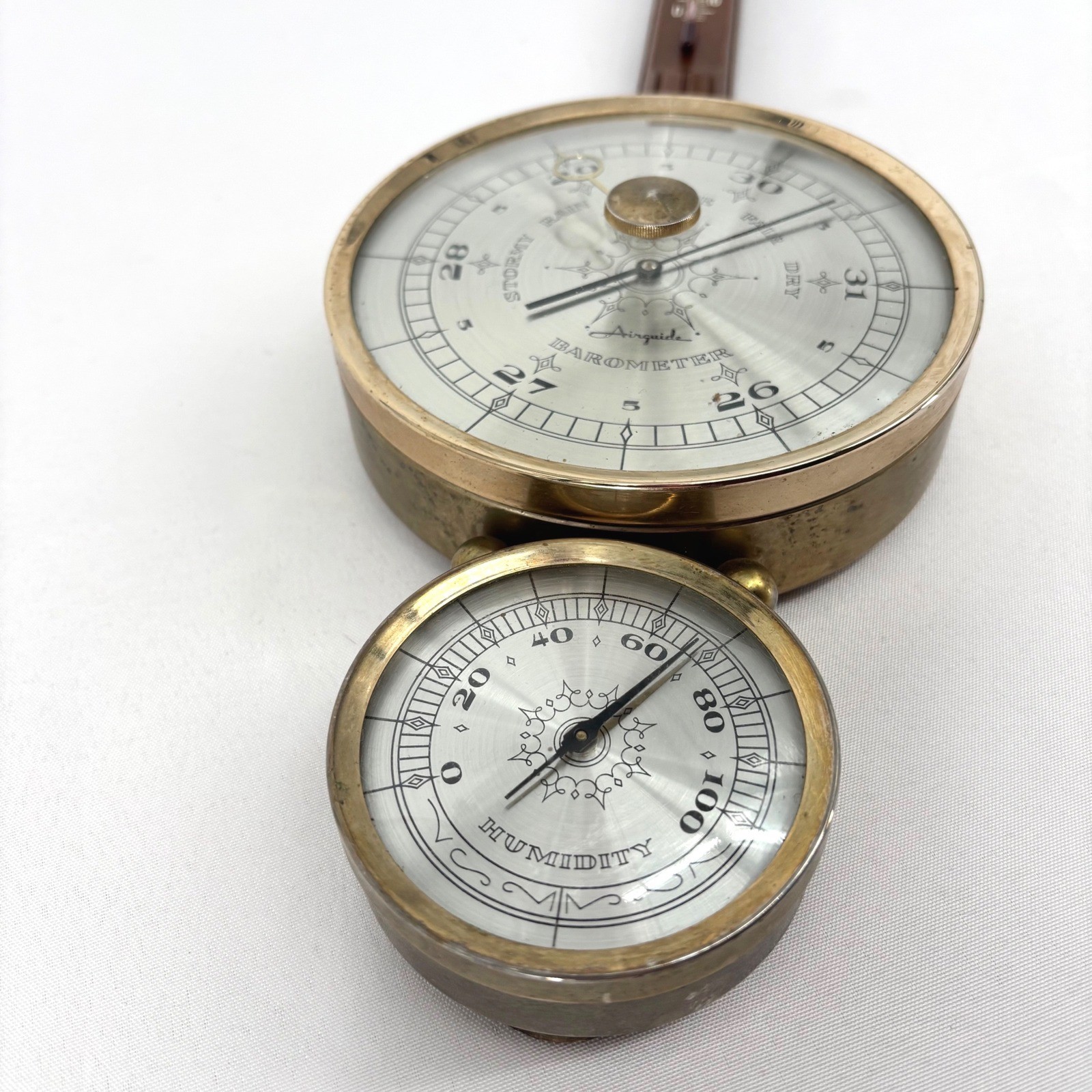 Vintage Airguide Banister Barometer Humidity Thermometer Weather Station USA
