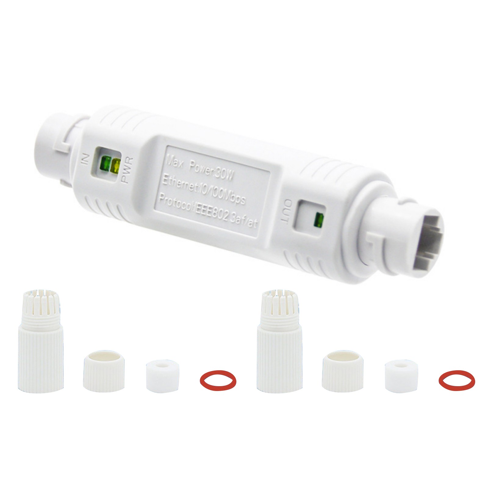 100mbps POE Repeater W/2set Waterproof Accessories IEEE802.3af/at DC44-57V