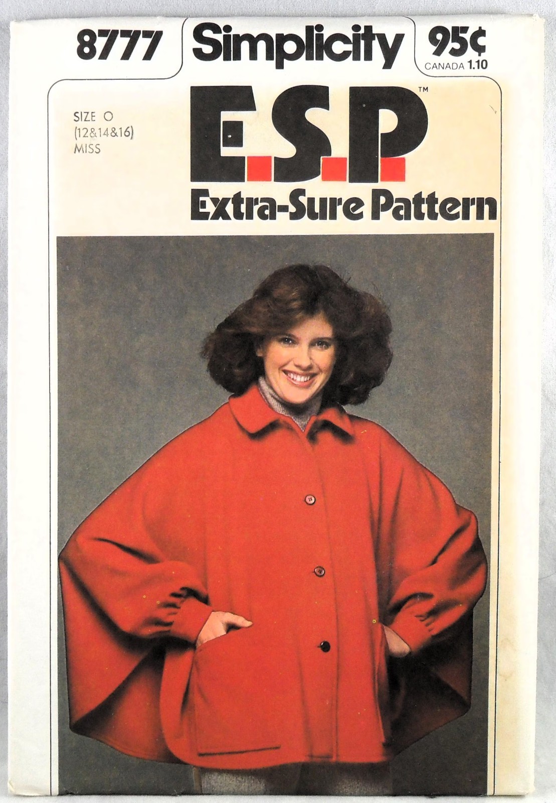 UNCUT Simplicity 8777 Poncho, bust 34-38