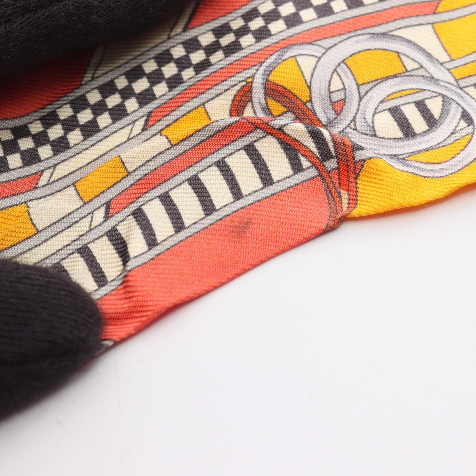 Hermes Twilly Brides Et Gris Scarf Clothing Silk Orange / Multicolor Used