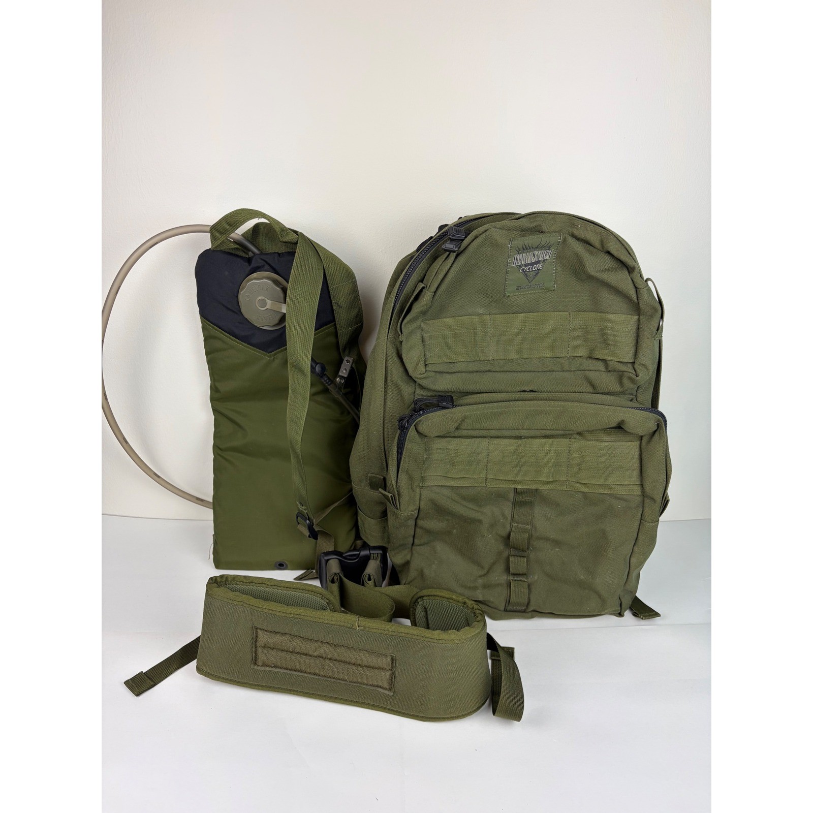 HydraStorm Cyclone Backpack Set Green Tactical Hydration Pack MOLLE Military