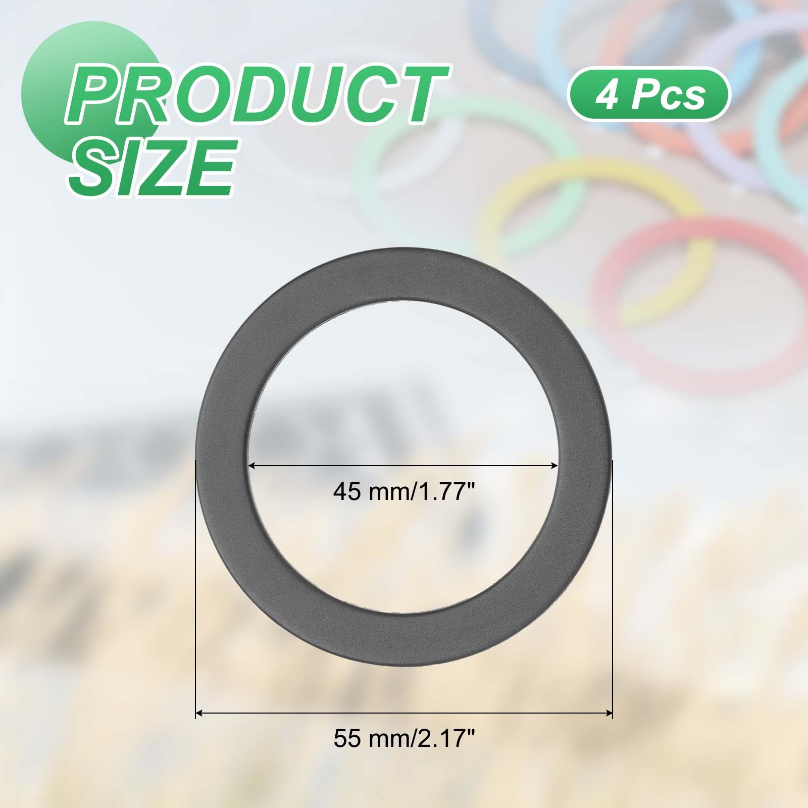Universal Plastic Magnetic Adapter Ring, 4 Pcs Sticker Ring, Black