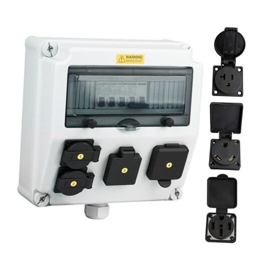 JINDOUZI RV Power Outlet Box, RV Power Outlet 20A、30A、50A-Power Outlet Panel