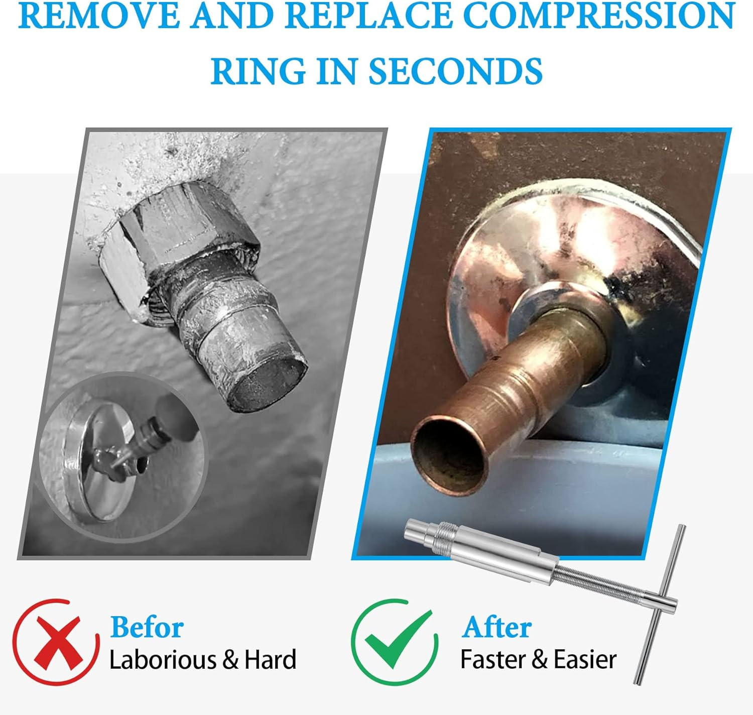 Compression Sleeve Puller 03943 Ferrule Remover for 1/2" Copper Pipe Fittings