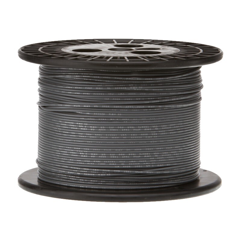24 AWG Stranded Hook Up Wire, Gray, 250 ft, 0.0440" Dia, UL1429, 150V