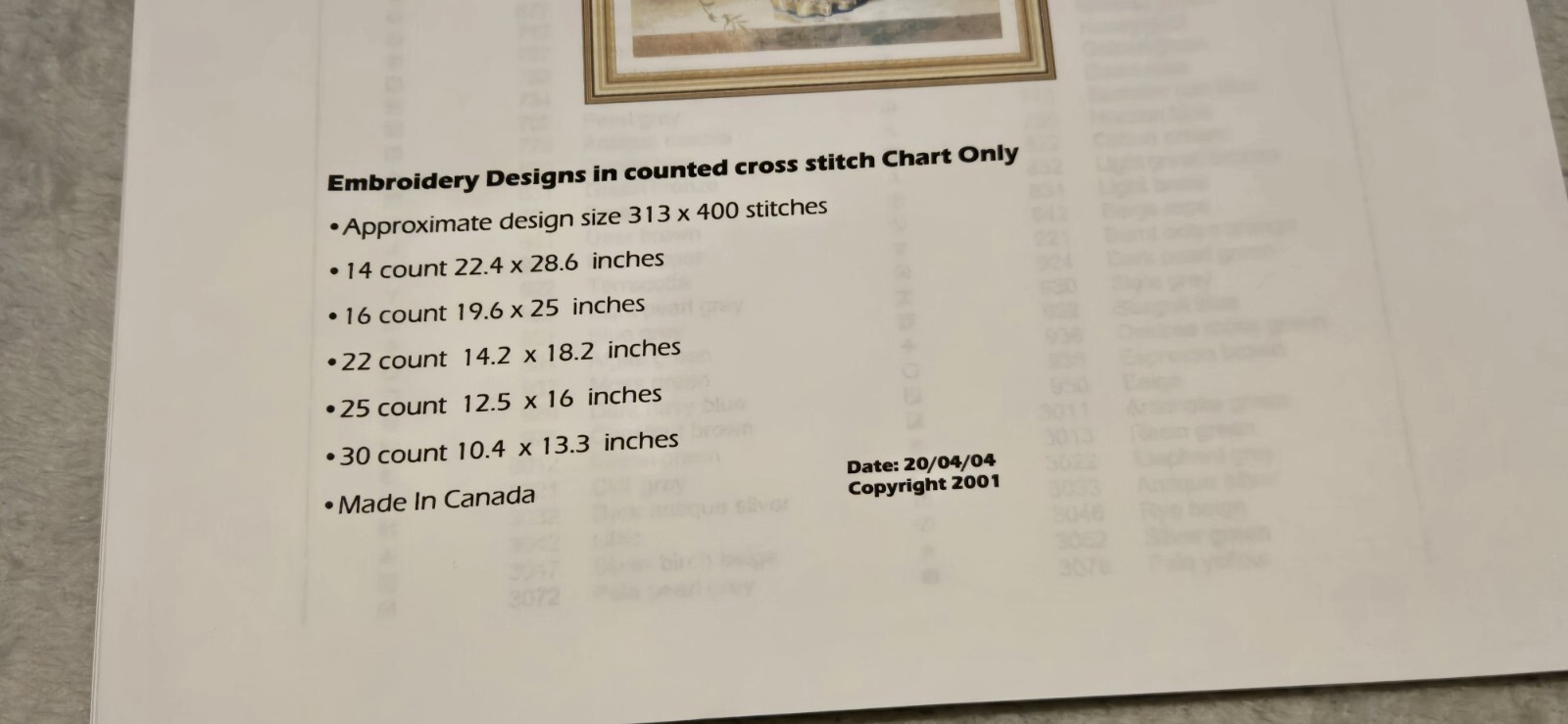 Classic Cross Stitch Pattern - Lilies in a Vase